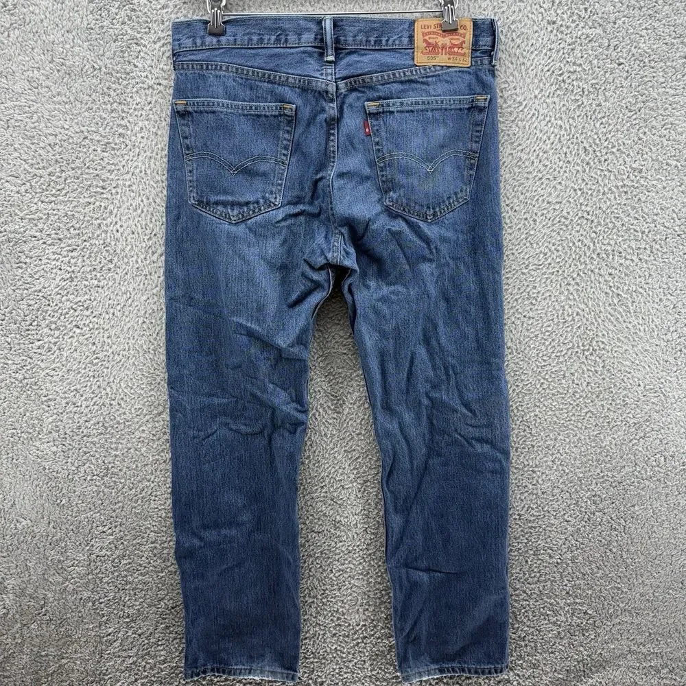 VTG Levis 505 Jeans Mens 34x32 (34x30) Straight Regular Medium Wash USA 90s‎ Y2K